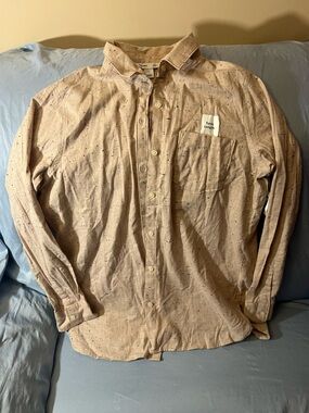 Old Navy Woman’s Light Tan Confetti Button-Down Shirt